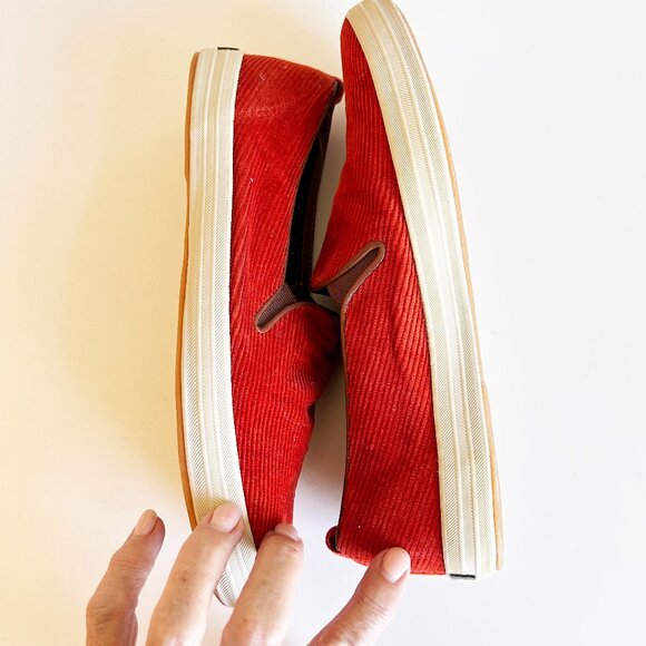Kate Spade NY Orange Corduroy Slip-On Size 10 - Picture 2 of 5